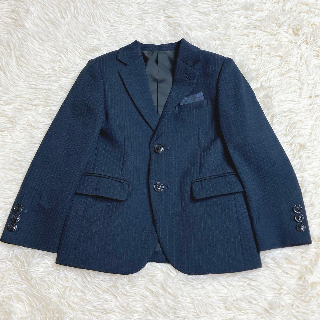 ビームス　男の子　フォーマル　セットアップ　紺色　ストライプ　110 5〜6才