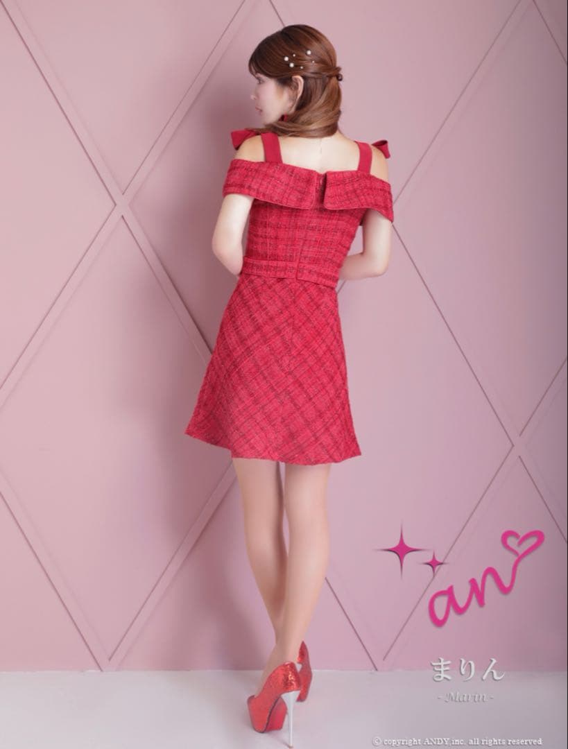 an ♡ キャバドレス ラメツイード Aライン