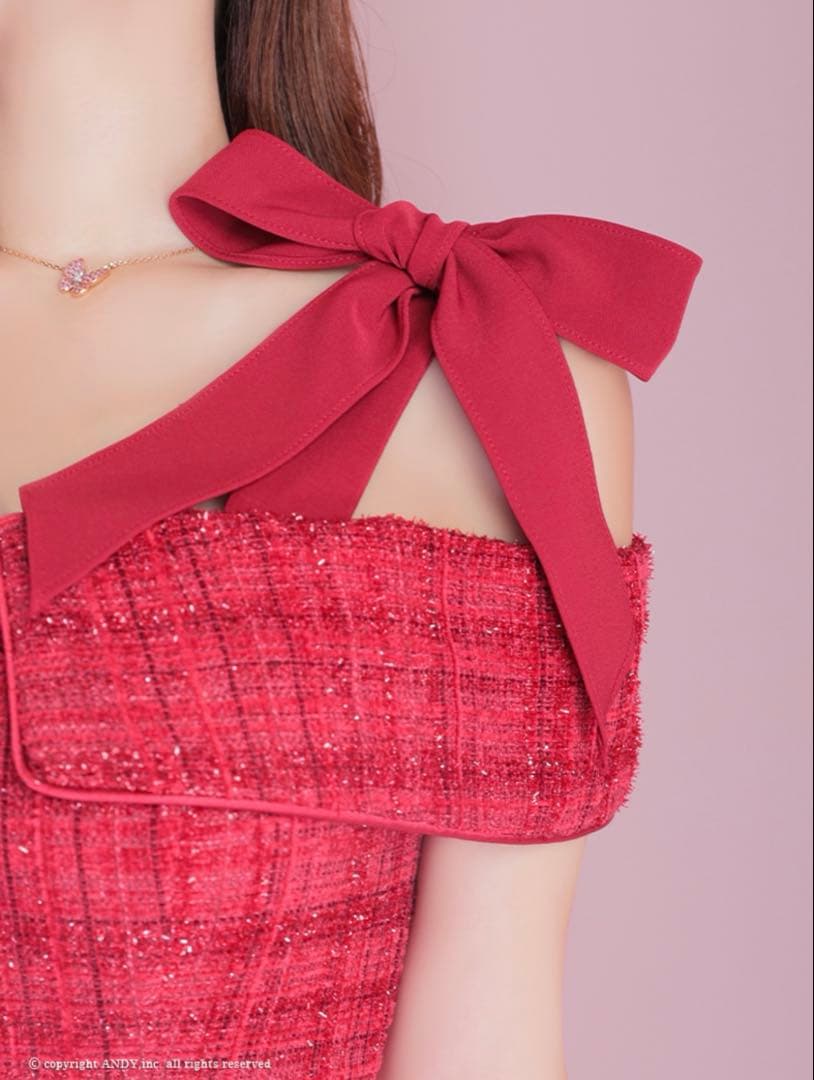 an ♡ キャバドレス ラメツイード Aライン