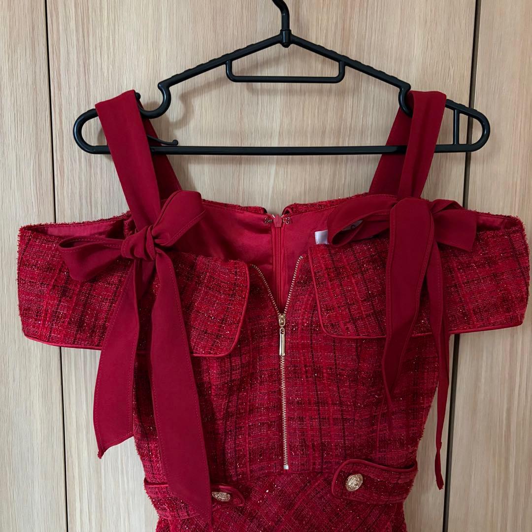 an ♡ キャバドレス ラメツイード Aライン