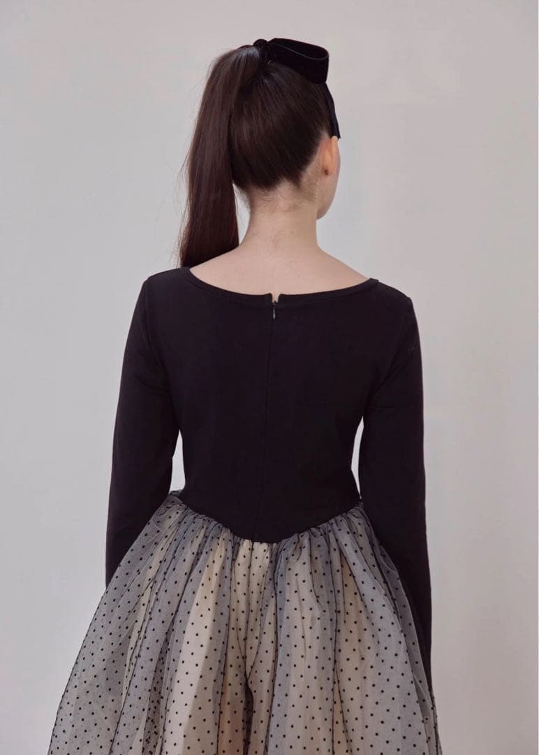 m*い様 Ballerina dot tulle docking one-pie