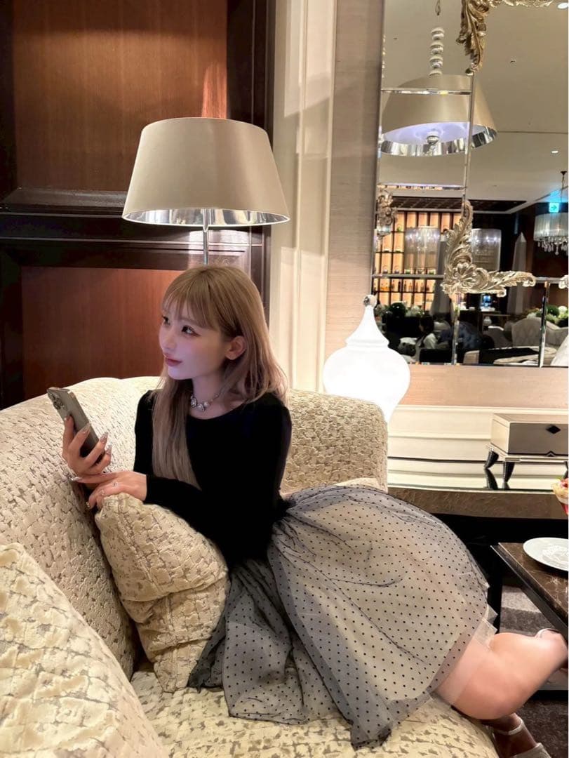 m*い様 Ballerina dot tulle docking one-pie