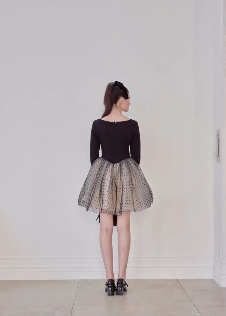 m*い様 Ballerina dot tulle docking one-pie