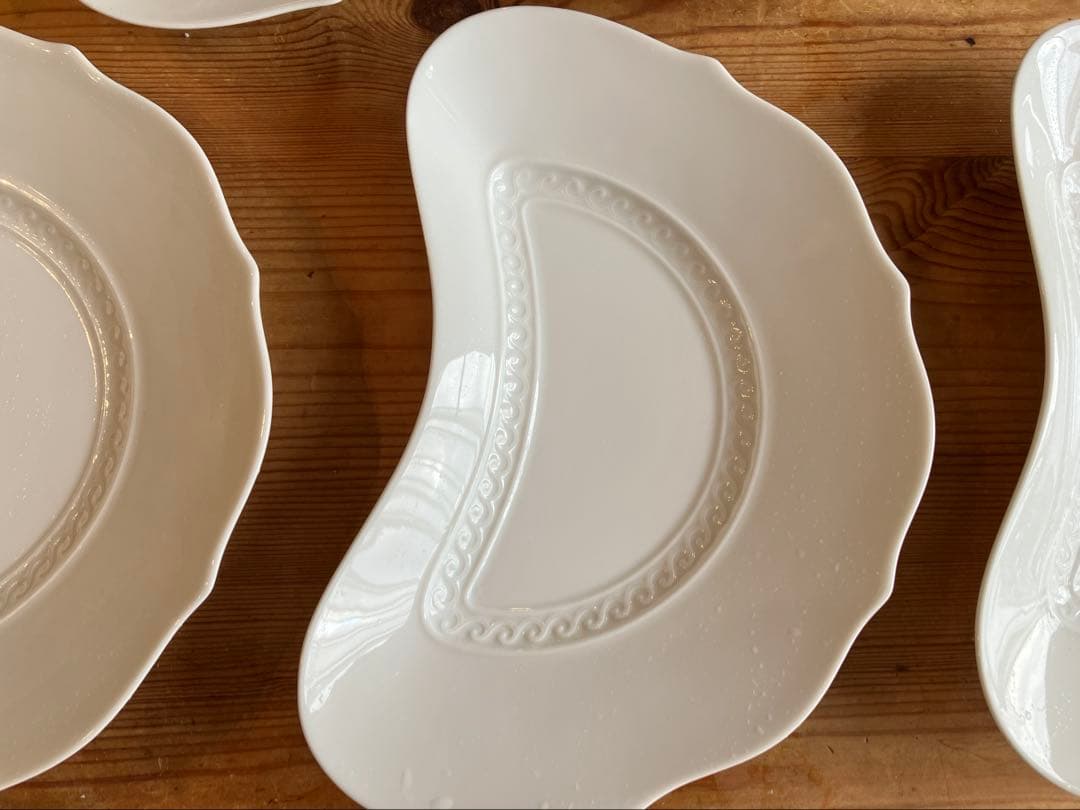 Hama ジノリ　ミュージオクラシコホワイト　クレセントディッシュ×5