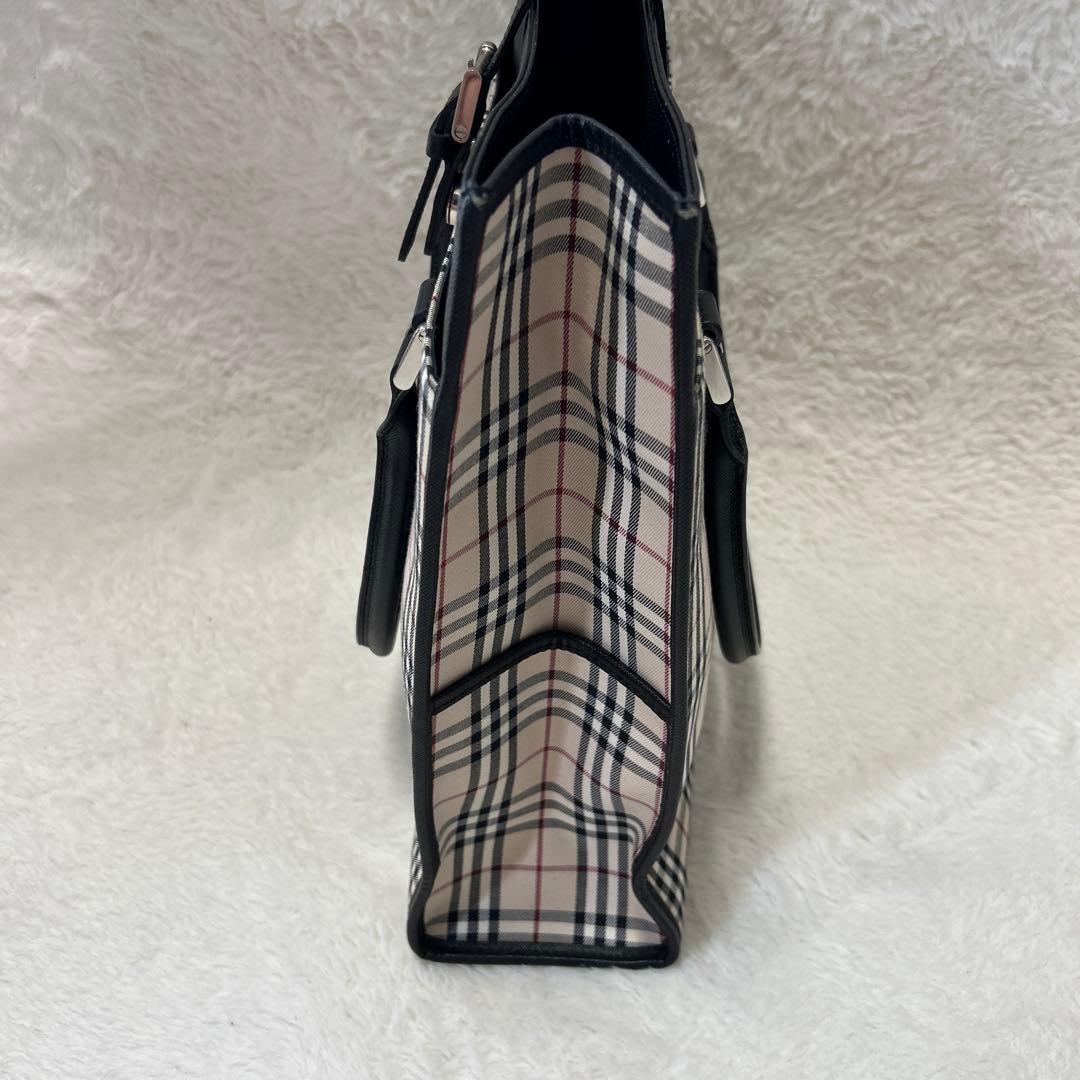 バーバリー ノバチェック 型押し トートバッグ ハンドバッグ レディース