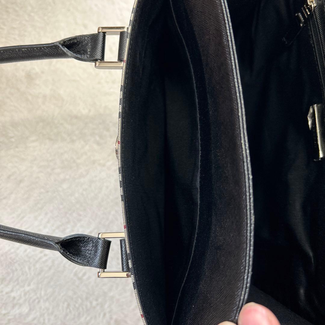 バーバリー ノバチェック 型押し トートバッグ ハンドバッグ レディース