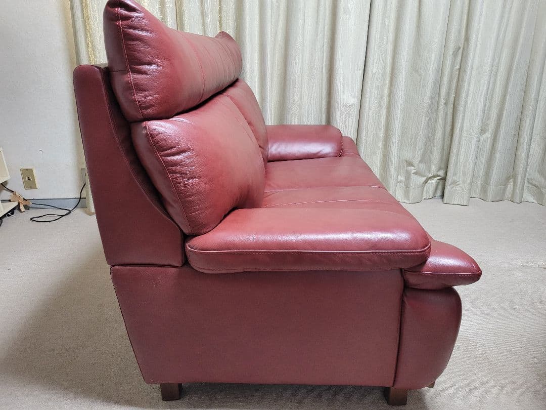期間限定値下！ミラージュⅢ 赤いレザー2人掛けソファ