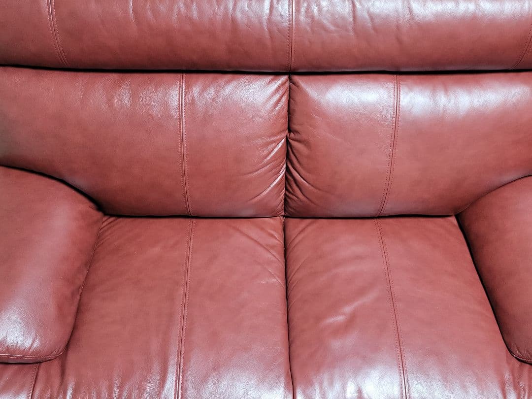 期間限定値下！ミラージュⅢ 赤いレザー2人掛けソファ