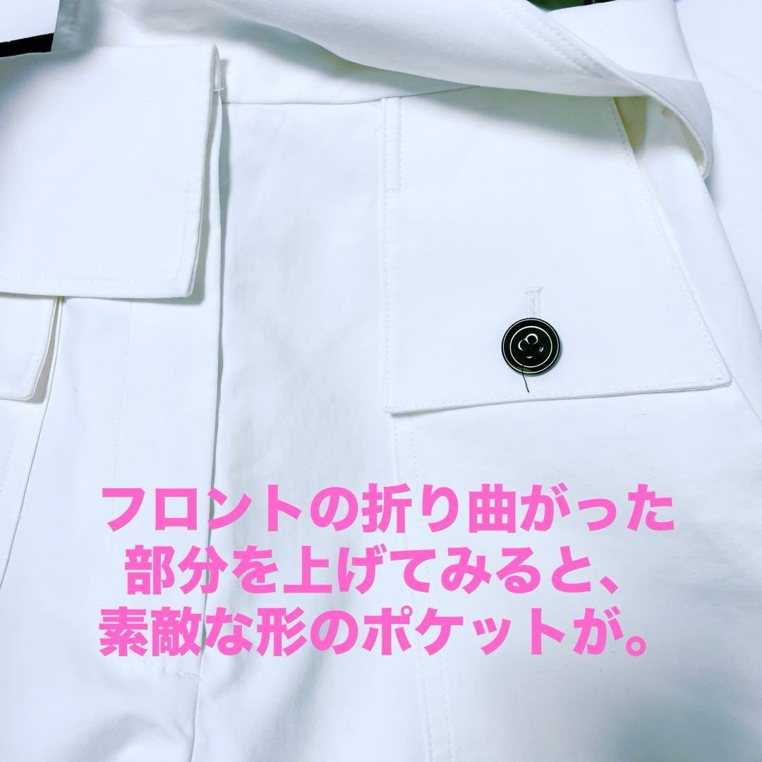 新品タグ付き3.1フィリップ・リム XSウエストデザイン白ボタン付きカーゴパンツ