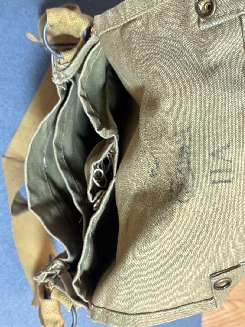 レア！イギリス軍 実物 MkⅦ ガスマスクバッグ W&G LTD