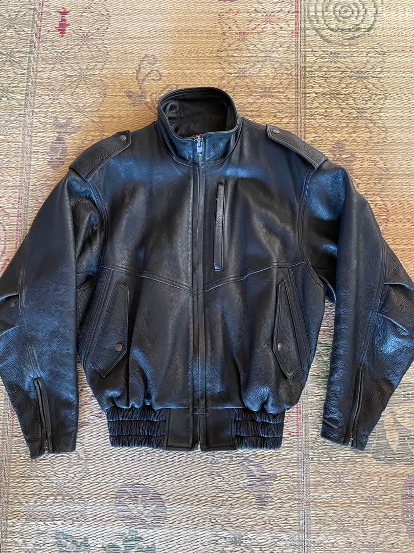 クシタニ製革ジャン　牛革　サイズLL ブラック　日本製