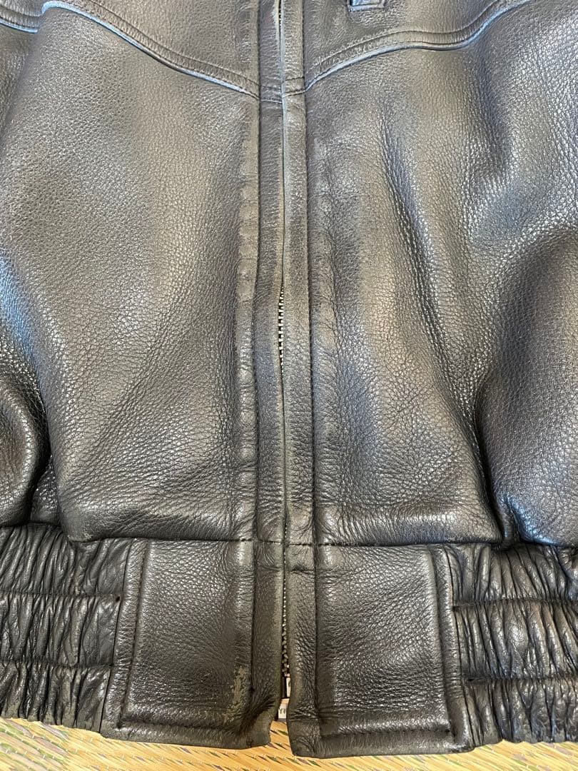 クシタニ製革ジャン　牛革　サイズLL ブラック　日本製