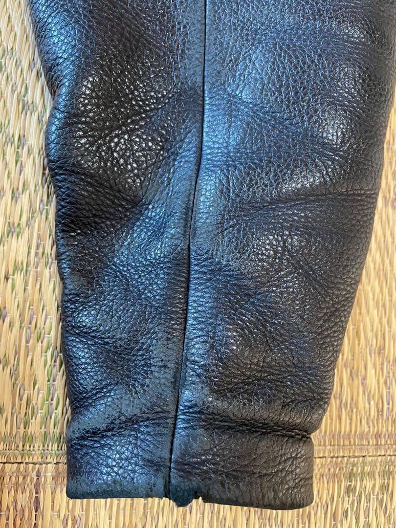 クシタニ製革ジャン　牛革　サイズLL ブラック　日本製