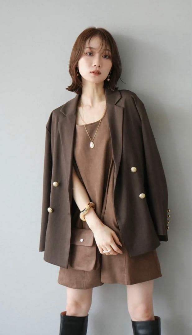 Lumier ダブルテーラードジャケット+スウェードミニワンピース(2SET)