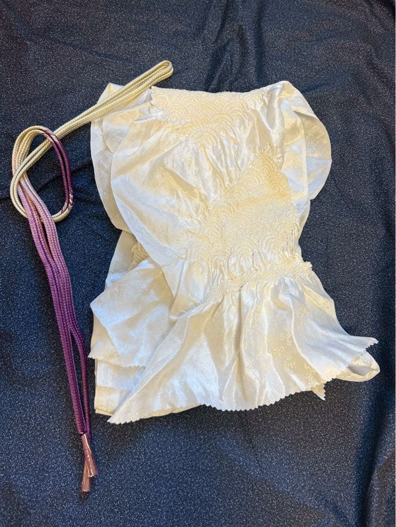 未使用近い　美品　袷　正絹　白紬　大島紬　白大島紬　小紋　フルセット