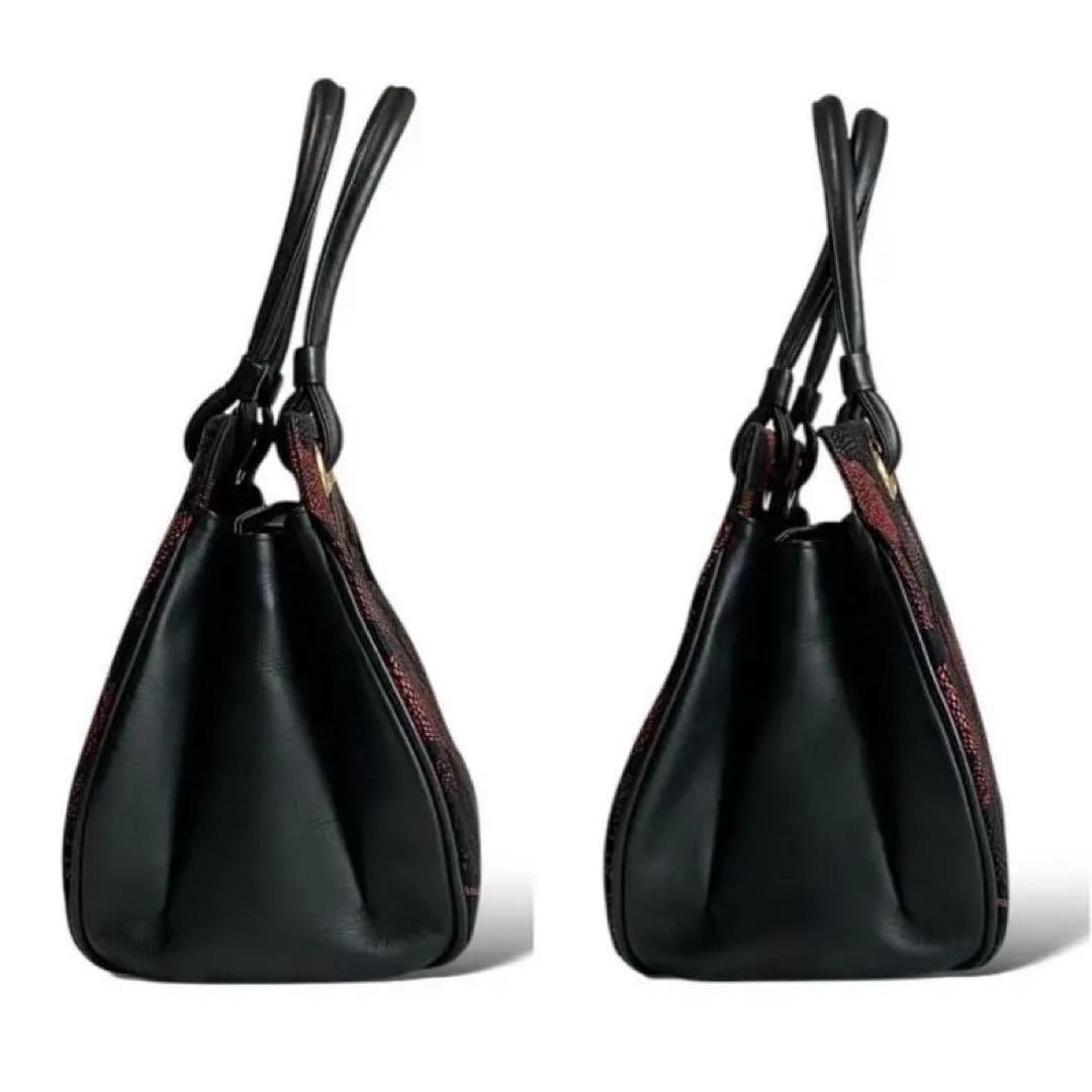 極美品 印傳屋 インデンヤ ベネッセージ ハンドバッグ レザー 房柄 タッセル