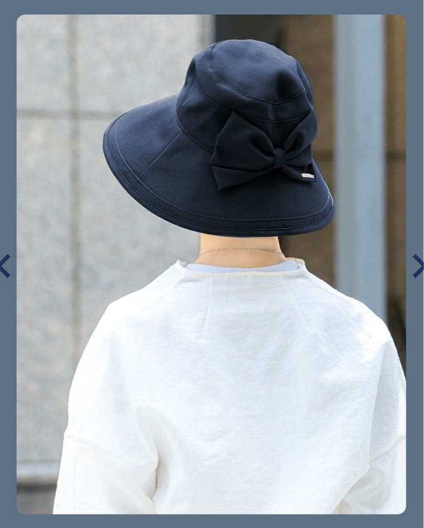 【美品】芦屋ロサブラン リボンハット つば13cm （つば裏遮光）