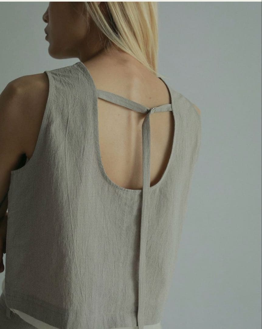 【新品】anuke Backopen Check Tops