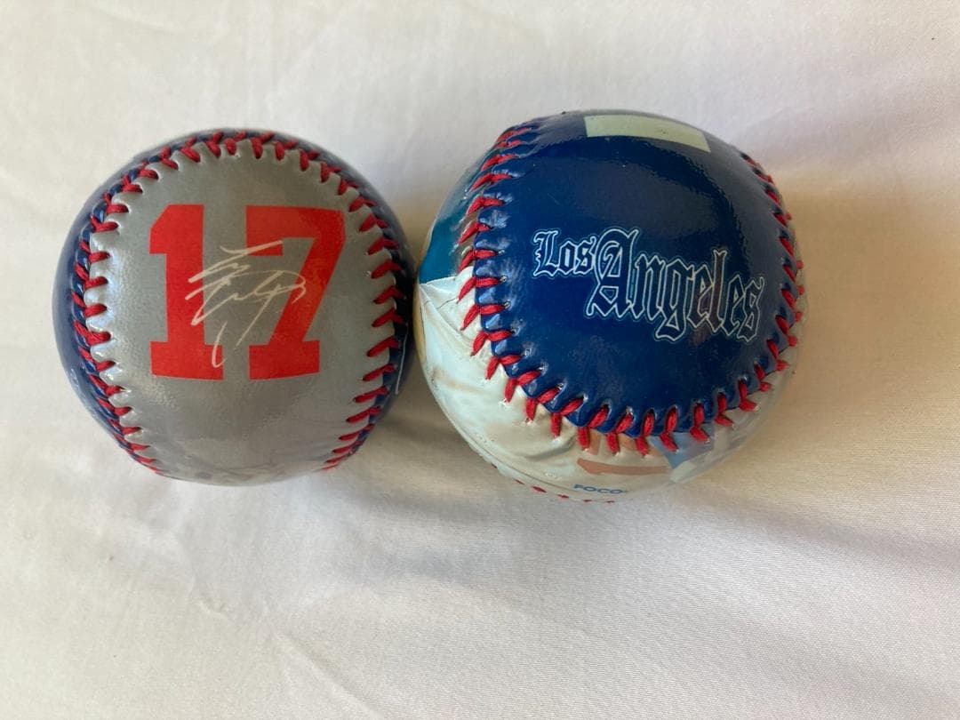 大谷翔平 ドジャース バブルヘッド人形 デコピン 本人画像付 ボール セット