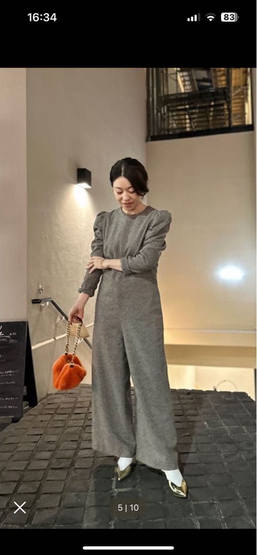 【美品】ウィムガゼット　パフスリーブ ジャンプスーツ　オールインワン