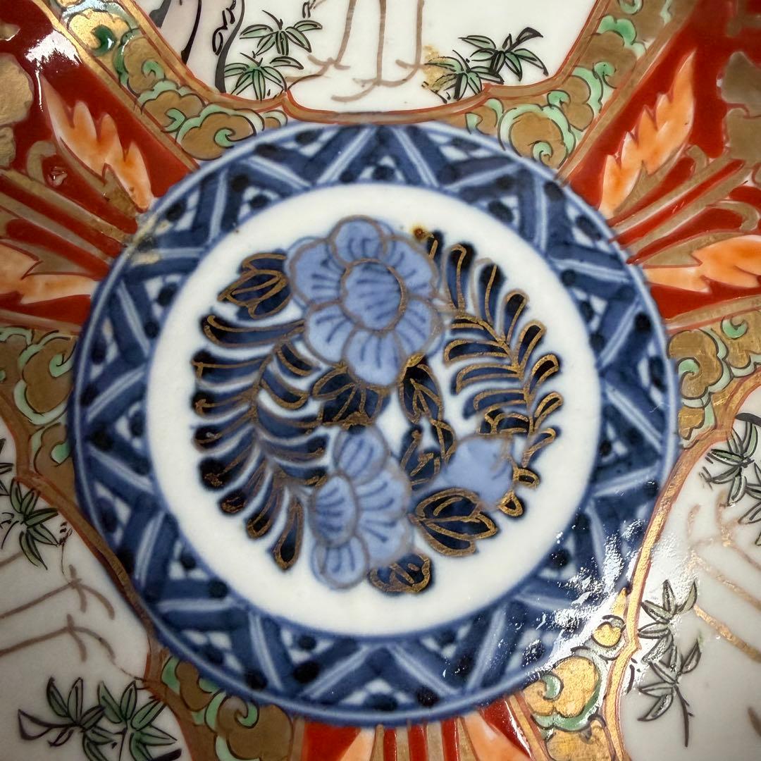 古伊万里　赤絵金彩鶴図なます皿五客　鉢/深鉢/お皿/アンティーク