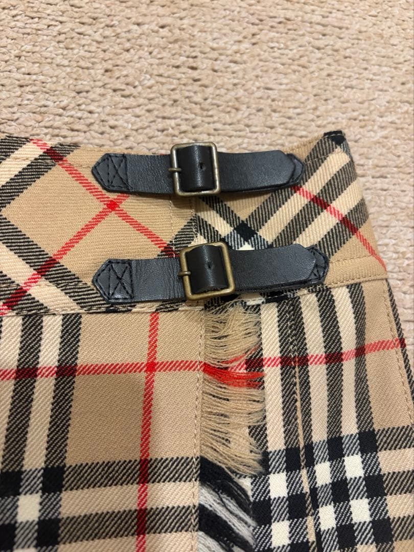 BURBERRYバーバリー　ミニスカート　巻きスカート　ベルトプリーツ