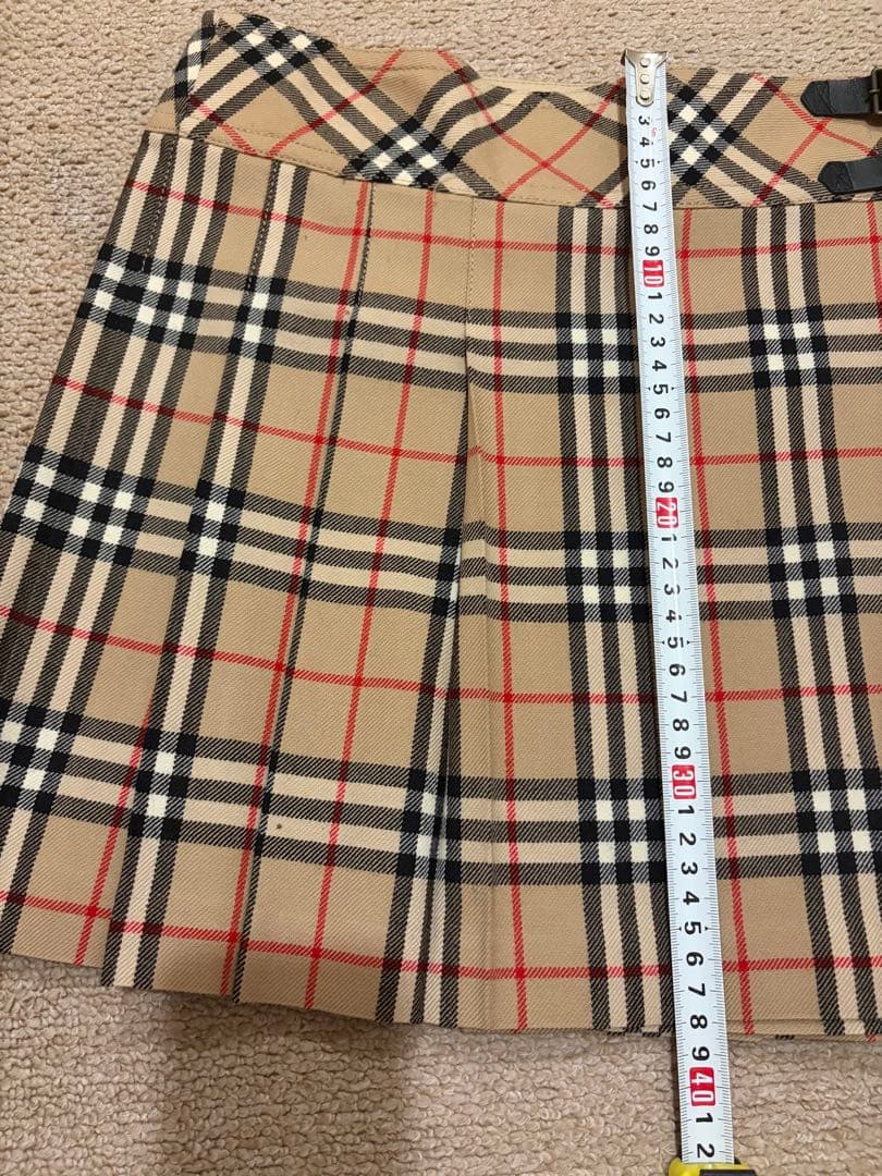 BURBERRYバーバリー　ミニスカート　巻きスカート　ベルトプリーツ