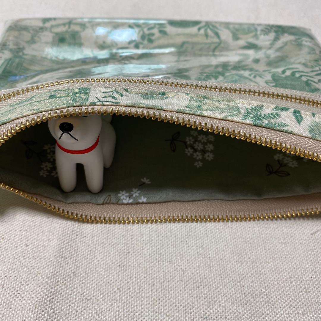 yukiemon hハンドメイド ダブルファスナーポーチ 大 クリアタイプ