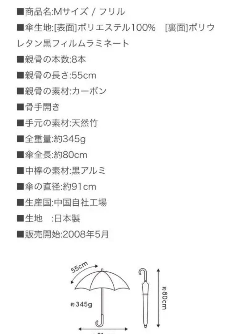 サンバリア100 Mサイズ　ネイビー　フリル