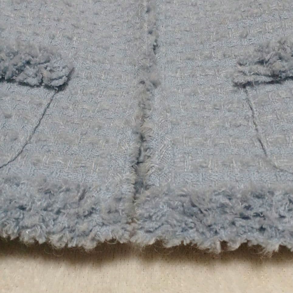 René　ルネ　ツイードノーカラージャケット　モヘヤ混　ウール　36　日本製