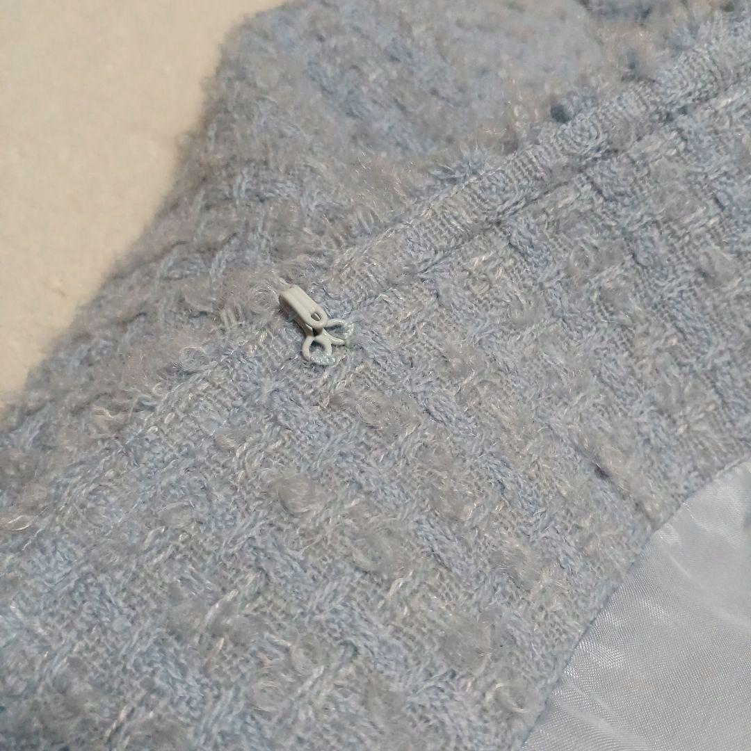 René　ルネ　ツイードノーカラージャケット　モヘヤ混　ウール　36　日本製