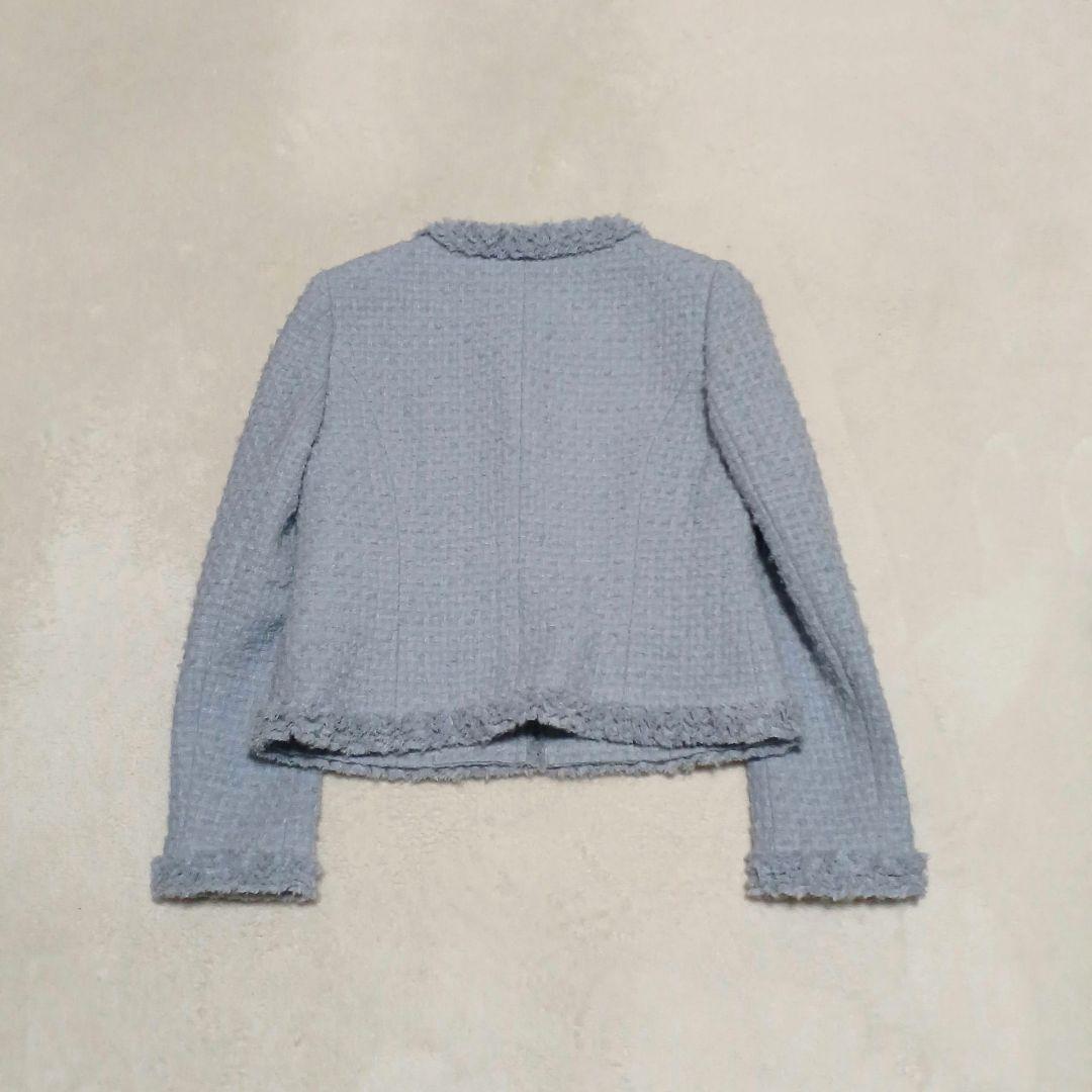 René　ルネ　ツイードノーカラージャケット　モヘヤ混　ウール　36　日本製