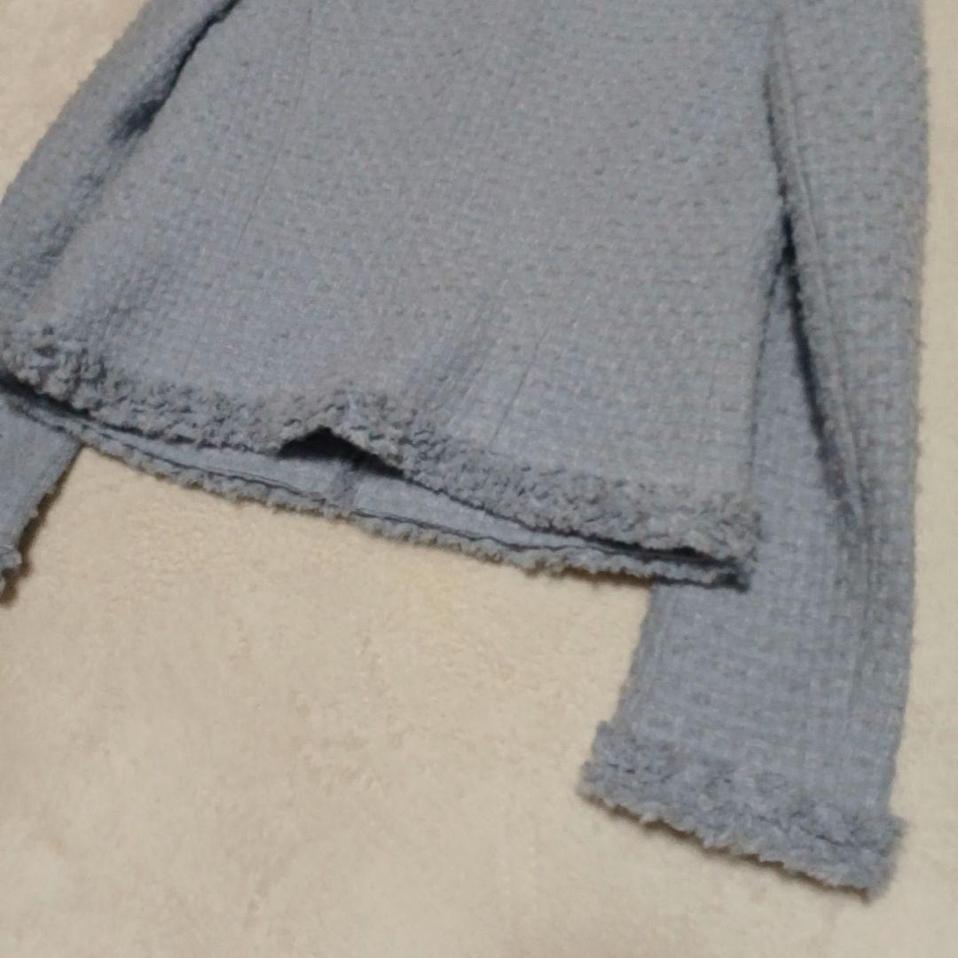 René　ルネ　ツイードノーカラージャケット　モヘヤ混　ウール　36　日本製