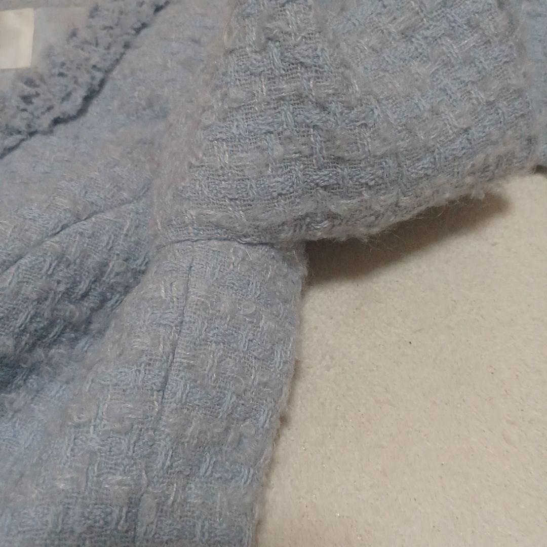 René　ルネ　ツイードノーカラージャケット　モヘヤ混　ウール　36　日本製