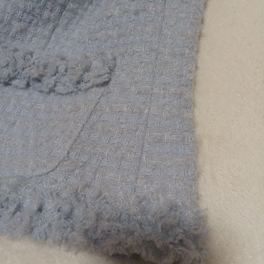 René　ルネ　ツイードノーカラージャケット　モヘヤ混　ウール　36　日本製