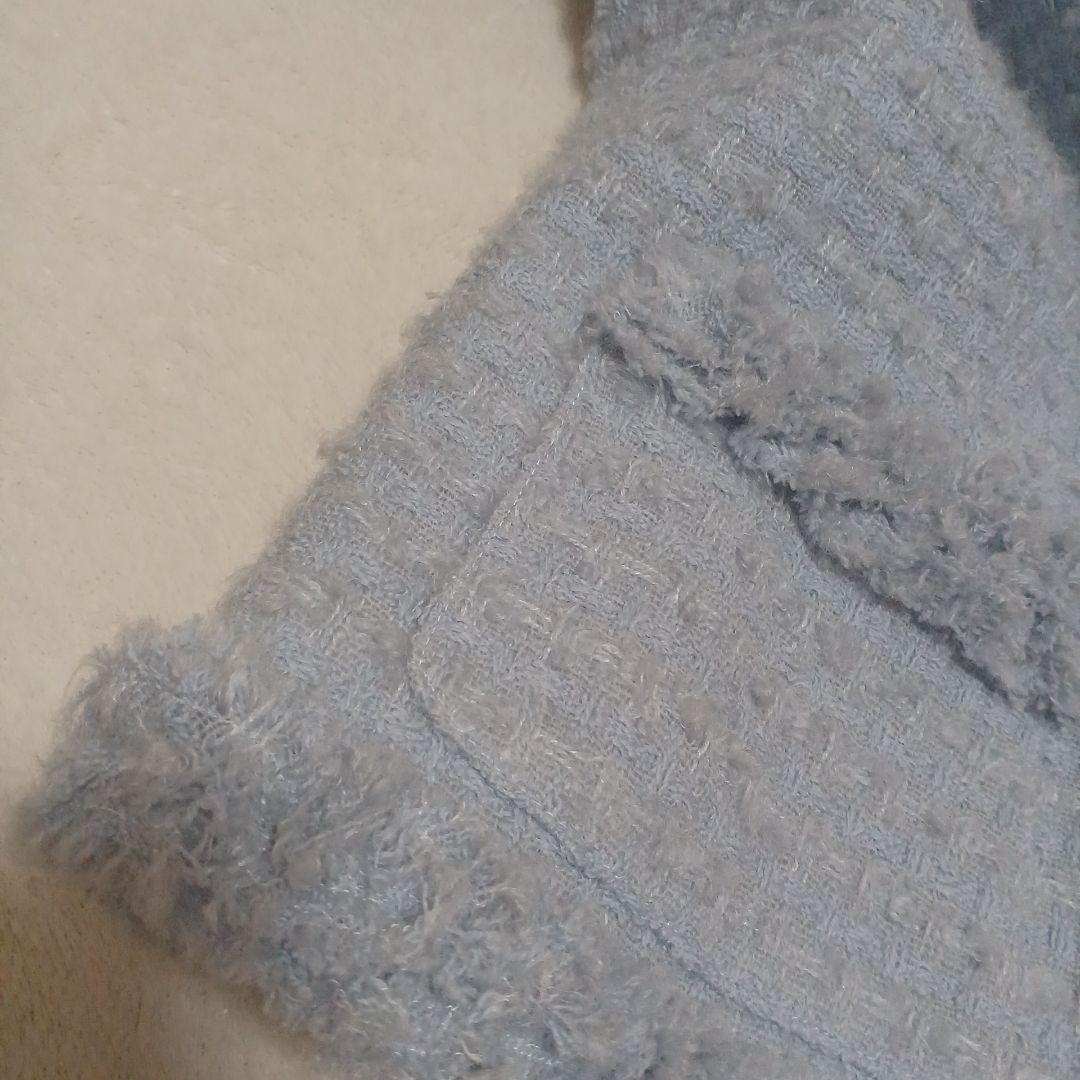 René　ルネ　ツイードノーカラージャケット　モヘヤ混　ウール　36　日本製