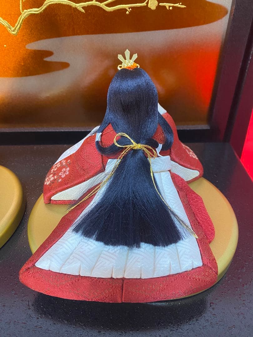 雛人形　草園作　木目込人形　親王飾り・サイズ間口約４７×奥行約３５×高さ約３２㎝