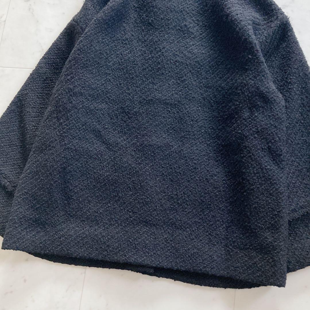 美品　ラウンジドレス　ツイードジャケット　オーバーサイズ　ブラック　ノーカラー