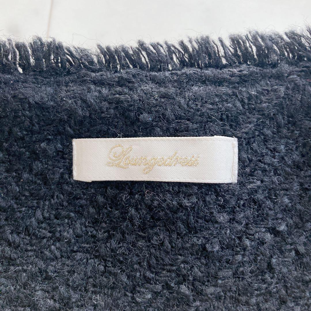 美品　ラウンジドレス　ツイードジャケット　オーバーサイズ　ブラック　ノーカラー