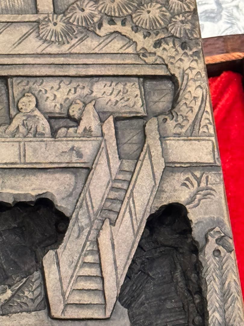 大型硯(木製収納木箱付)