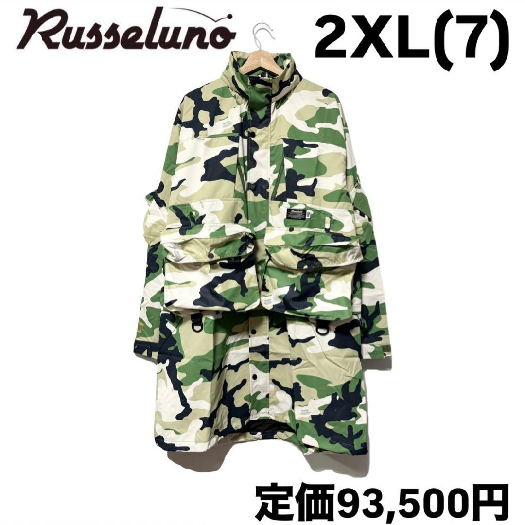 新品 ラッセルノ ゴルフ 2Way カスタム ロング ジャケット カモ 2XL