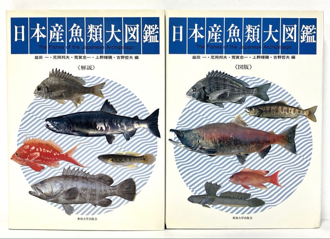 日本産魚類大図鑑 東海大学出版会か 出版 全2巻構成〈解説〉〈図版〉古本