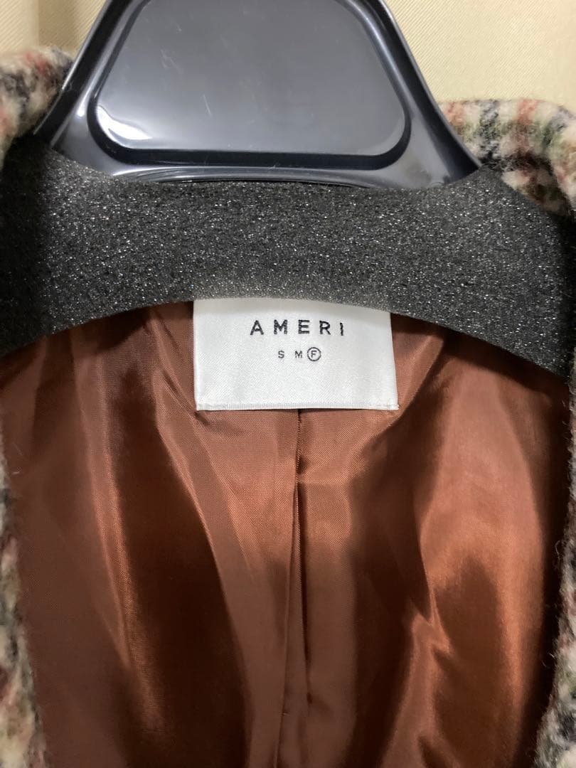 ジャケット・アウター AMERI VINTAGE CHECK ECO WOOL BIG JACKET