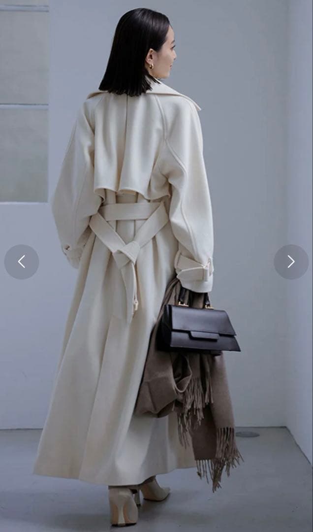 【新品】anuans ウールトレンチコート エクリュ Sサイズ