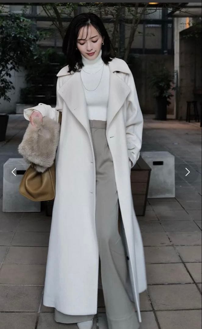 【新品】anuans ウールトレンチコート エクリュ Sサイズ