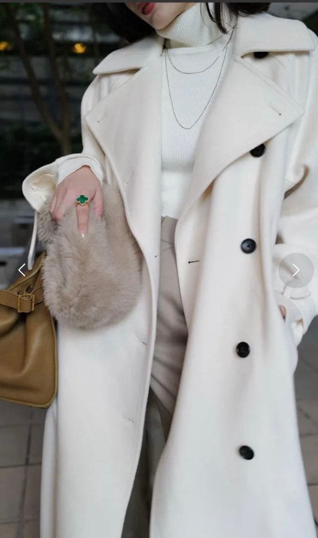 【新品】anuans ウールトレンチコート エクリュ Sサイズ