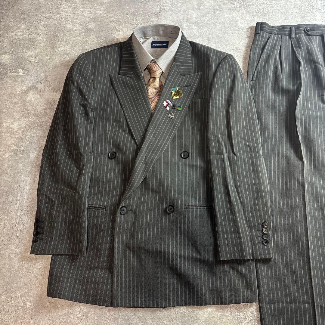 セットアップ ダブルスーツ 成人式 入学式 ピンズ vintage no.101