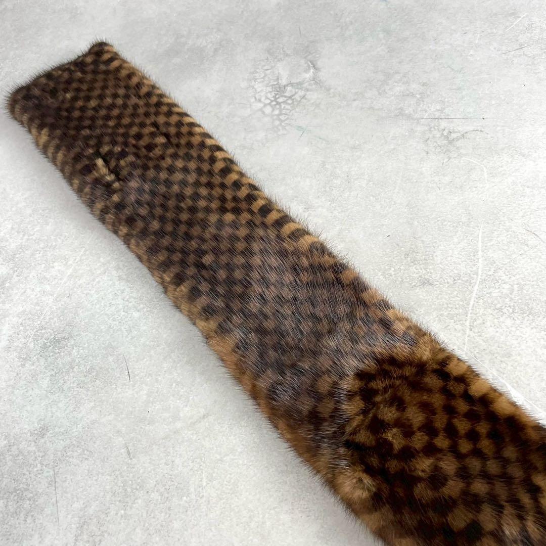 未使用級✨ ルイヴィトン ダミエ ミンク ファー エシャルプ マフラー ショール