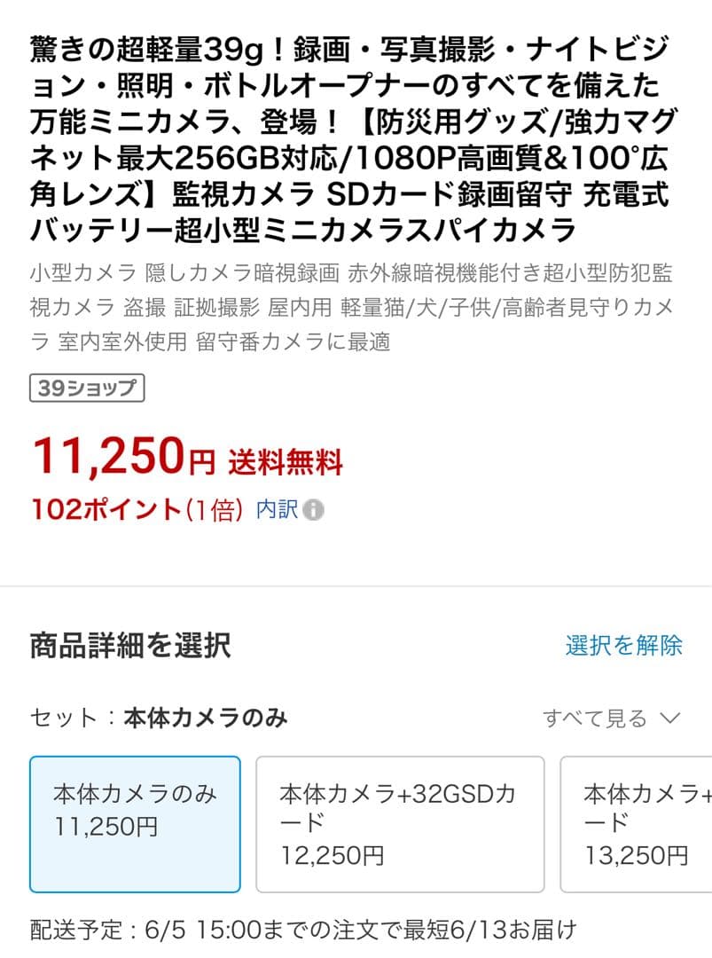 LandeeCam 小型カメラ