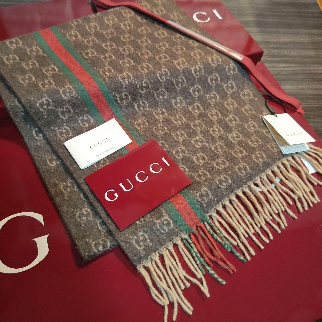 ❤新品箱袋付き❤GUCCI マフラーショール ストール❤最高級カシミア❤